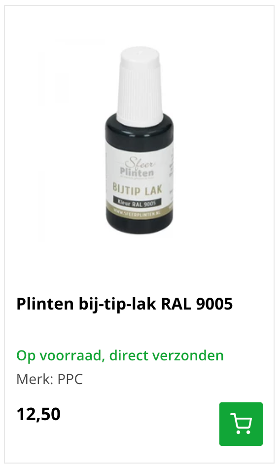 MDF plinten RAL 9005 bij tip lak